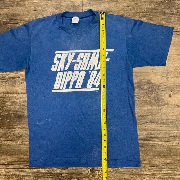 RARE Vintage Kentucky Wildcats UK 1983 Sky-Sama-Dippa Tshirt Medium Distress (18 - Picture 4 of 9